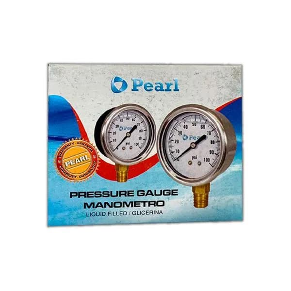 MANOMETRO PEARL GLICERINA 0-100 PSI PG100L20L4M